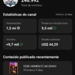 CANAL YOUTUBE MONETIZADO | 247k INSCRITOS |+39,41 MILHÕES DE VIEWS | 736 VIDEOS | NICHO QUIZ & CURIOSIDADES (SHORTS)