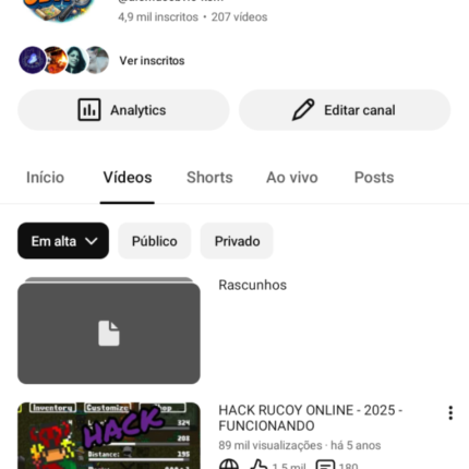 Canal com alto potencial de monetizar (+1 milhão de Views)!