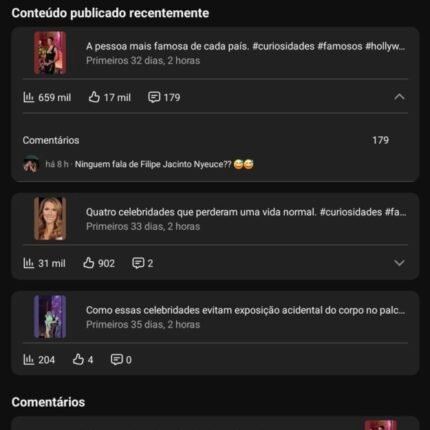 Canal YouTube Shorts Curiosidades – 1.9K Inscritos + 810K Views / 28 dias