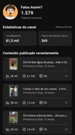 Canal YouTube Shorts – 1.500+ Inscritos