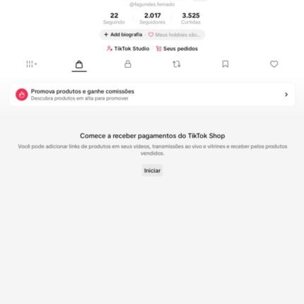 CONTA COM TIKTOK SHOP ATIVO + 2K DE SEGUIDORES PRONTA PARA VENDER!!!!! (oferta única)