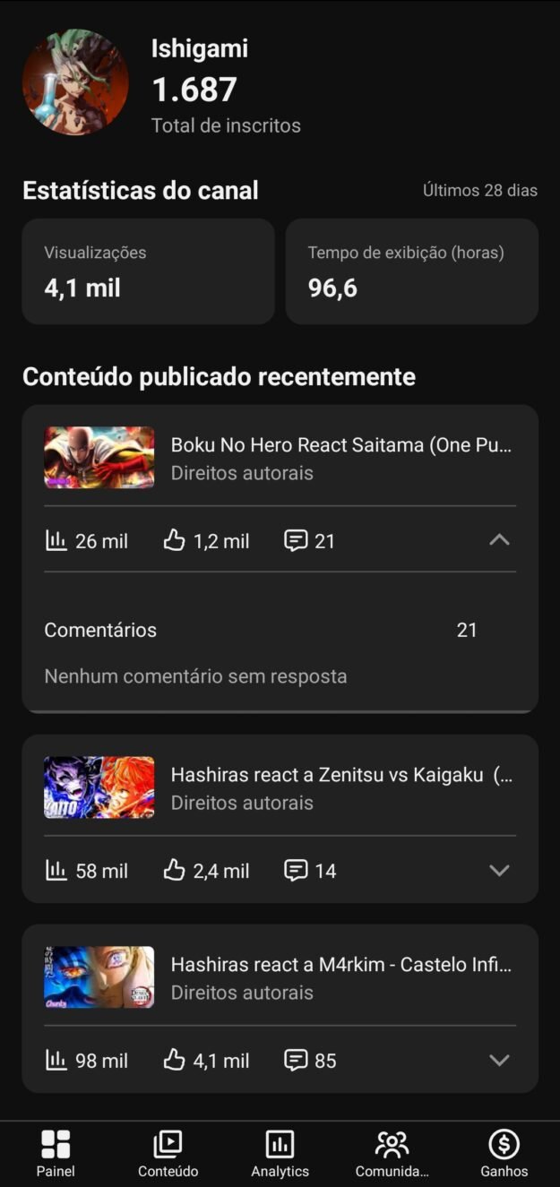 cropped-Screenshot_20260325-095626.jpg Canal 1.6 mil inscritos + 180k views, +4000 horas, CTR 27% pico - Imagem 1