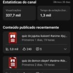Canal do com 1.700 inscritos com ótimo engajamento