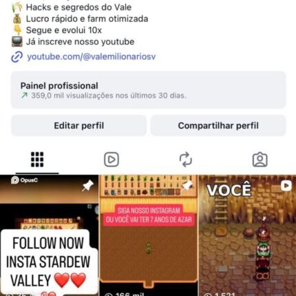 🚨🔥 7.5K SEGUIDORES NO NICHO DE Stardew Valley – VENDO AGORA NO PRECINHO! 🎮💸