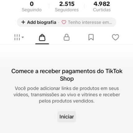 CONTA COM TIKTOK SHOP ATIVO + 2.5K SEGUIDORES PRONTA PARA VENDER!!! ( oferta imperdível )