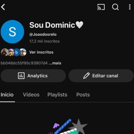 Conta (YOUTUBE 17,2 mil inscritos) TODOS OS VIDEOS APAGADOS