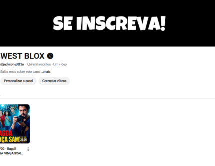 CANAL YOUTUBE 7,6K DE INSCRITOS VIDEO LONGO