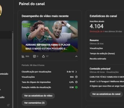 CANAL YOU MONET | 4,10K SUBS👥|+1,09 MILHÃO VIEWS👀| FUTEBOL⚽| OPORTUNIDADE VIRAL 🚀