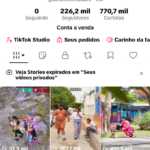 TikTok com 200mil seguidores monetizado