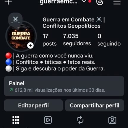 Página com 7k de seguidores 100% orgânicos e 90% br