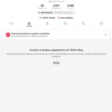 CONTA COM TIKTOK SHOP ATIVO + 2K DE SEGUIDORES PRONTA PARA VENDER!!! ( oferta imperdível )