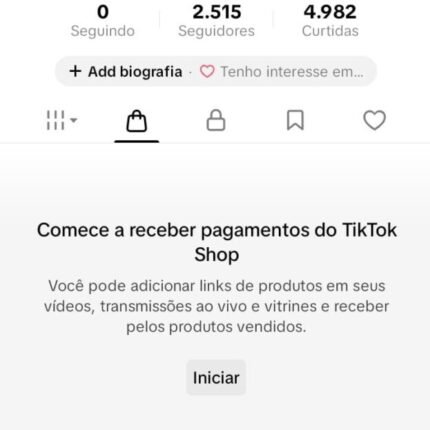 CONTA COM TIKTOK SHOP ATIVO + 2.5K DE SEGUIDORES!!!! ( oferta imperdível )