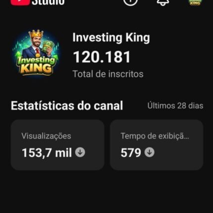 CANAL DARK DE FINANÇAS COM 120 MIL INSCRITOS E MAIS 100 MILHÕES DE VISUALIZAÇÕES E ENGAJAMENTO ALTO POR MÊS.