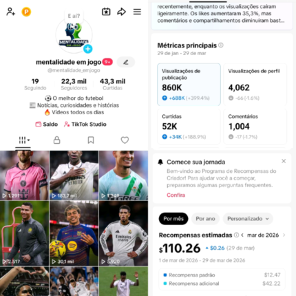 🔥 VENDO CONTA TIKTOK MONETIZADAS 💰 | Já faturando + sem nenhuma restrição(Nicho Futebol)