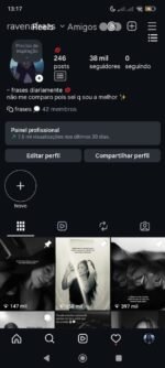 perfil de frases com 38 mil seguidores brasileiros reais e orgânicos, perfil crescendo com conteúdos!