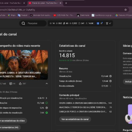 CANAL YOUTUBE MONETIZADO | 14,8K SUBS |+2,9 MILHÕES DE VIEWS | NICHO MISTÉRIO / ENTRETENIMENTO | VIRAL