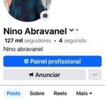 Página Facebook nino abravanel com 127 mil seguidores