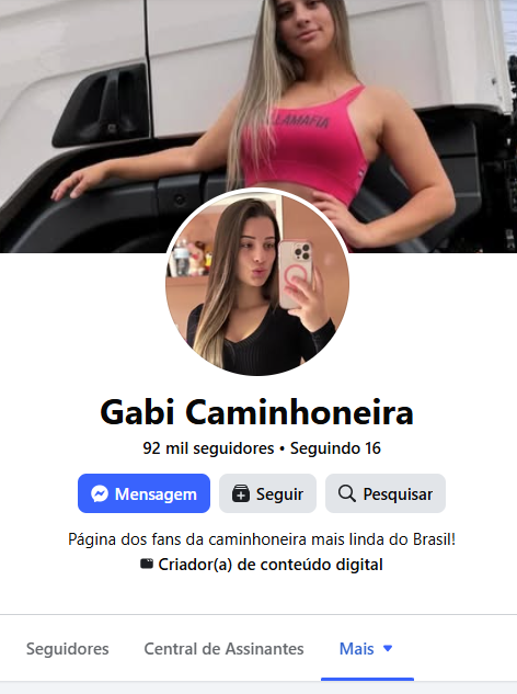 23452354 Página da Gabi Caminhoneira - MONETIZADA 92K seguidores - Imagem 1