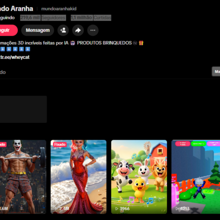 CCONTA TIKTOK | 219K+ SEG 👥 | 1.1 MILHÃO+ CURT❤️ | NICHO INFANTIL & FÃ🕷️| UNIVERSO HOMEM ARANHA | ALTO POTENCIAL VIRAL 🚀