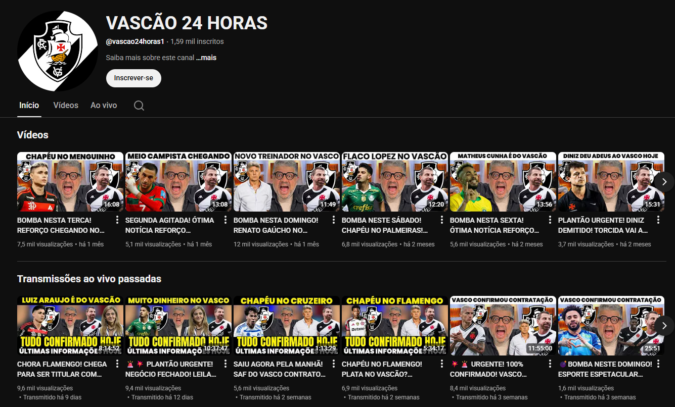 Captura de tela 2026-04-14 153938 CANAL YOU MONET | 1,59 SUBS👥|+251,4 VIEWS👀| FUTEBOL - VASCO⚽| OPORTUNIDADE APAIXONADA E ESCALÁVEL 🚀 - Imagem 1