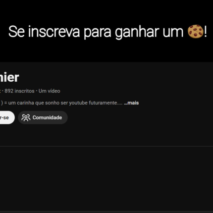 Canal do YouTube em crescimento quase 1k de inscritos