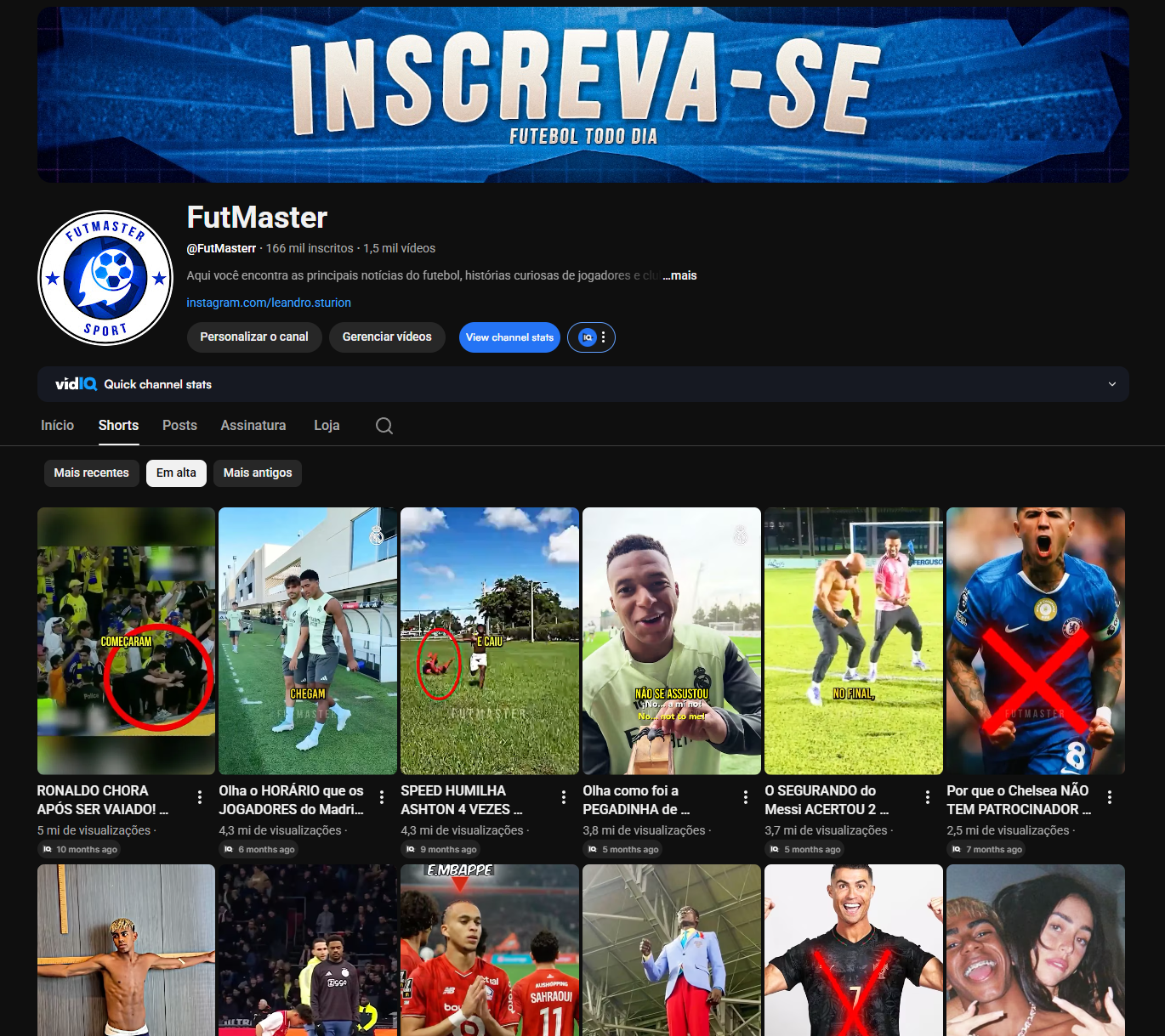 Capturar.PNG5 VENDO CANAL SHORTS FUTEBOL +160K INSCRITOS - Imagem 1