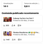 Canal 1.3 mil inscritos + 1.2 milhões de visualizações, +486 Horas, Canal já Engajado!!!