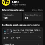 👉YouTube 1K Inscritos + 87k Views💸 Monetizado💸 | Alto Engajamento