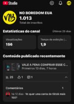 👉YouTube 1K Inscritos + 87k Views💸 Monetizado💸 | Alto Engajamento