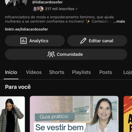 Canal monetizado público feminino | Média de R$ 2.500 receita/mês | +187M de views | 217Mil inscritos | Monetizado e Verificado | 100% orgânico