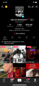 conta de tik tok