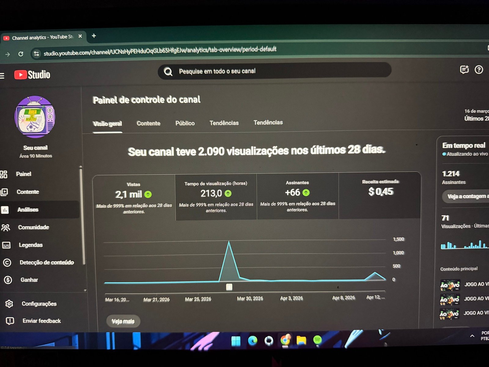 IMG_5232 EX CANAL MONETIZADO FUTEBOL com 1200 Inscritos - Imagem 1