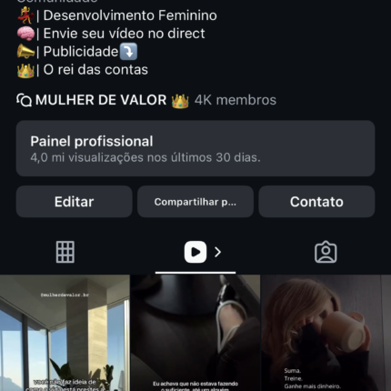 Insta 1M, Motivacional e lifestyle: stories medio 30k a 70k, zero restrição, br 98%