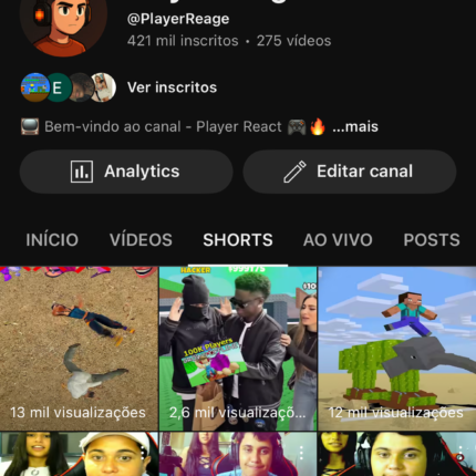 YouTube 400k + Gamer, Monetizado último pagamento 3 mil reais, Zero restrição, valor hoje via alpha de 15.000 por apenas 8.847