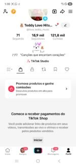 CONTA TIKTOK | 19 milSEG👥 | 121,8 mil CURT❤️ | MÚSICA & ENTRETENIMENTO 🎵| SHOP ATIVO 💰 e conta monetizada - Imagem 4