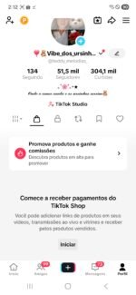 CONTA TIKTOK | 51,5K SEG👥 | 304,1K CURT ❤️ | MÚSICA & ENTRETENIMENTO 🎵 | SHOP ATIVA 💰 - Imagem 3