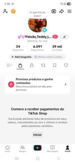 CONTA TIKTOK | 6,091+ SEG👥 | 39K CURT❤️ | NICHO TEDDY ,tiktok shop ativo 🧸 | SHOP ATIVA  💰 - Imagem 3