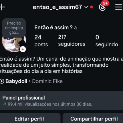 Instagram em Ascensão! 99k+ Views Mensais – Nicho de Animação/IA – 100% Orgânico