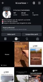 Perfil de Instagram - Curiosidades - 80 milhões de visualizações