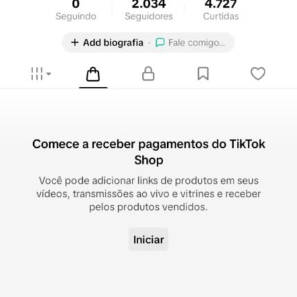 CONTA DO TIKTOK COM SHOP ATIVO +2K SEGUIDORES (ENGAJAMENTO REAL)