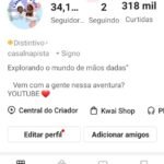Conta KWAI com 34K de seguidores nicho viajantes