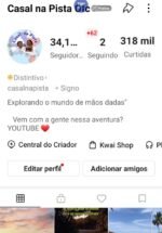 Conta KWAI com 34K de seguidores nicho viajantes