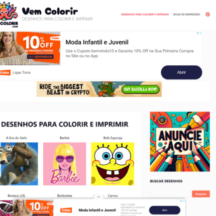 Website de Colorir Online - Imprimir ou colorir Online