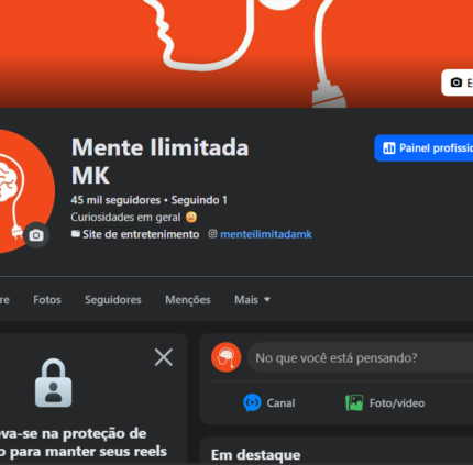 Página monetizada facebook 45 mil seguidores