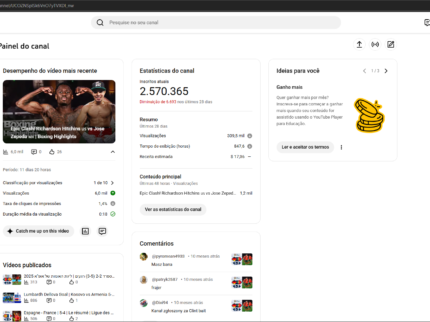 Canal com 2,5 milhões de INSCRITOS - CANAL MONETIZADO