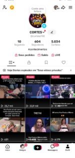 Conta no tiktok ativa videos engajado