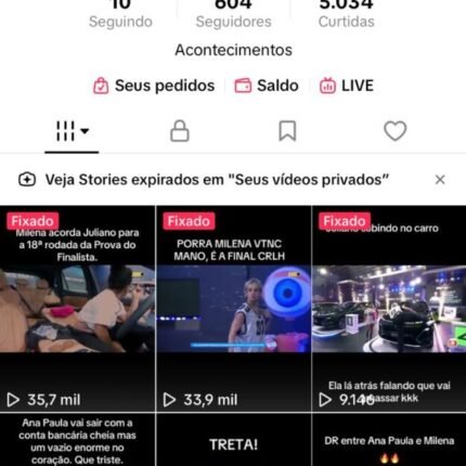 Conta no tiktok ativa videos engajado