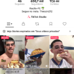 Conta tiktok com 650 mil seguidores monetizada