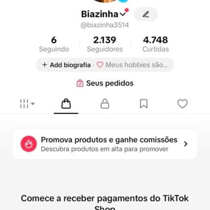 Conta 2k de seguidores TikTok Shop