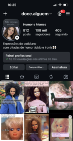 Instagram Humor/Memes 108k Seguidores | 7M Alcance Recente | Ideal para Instagram Shop